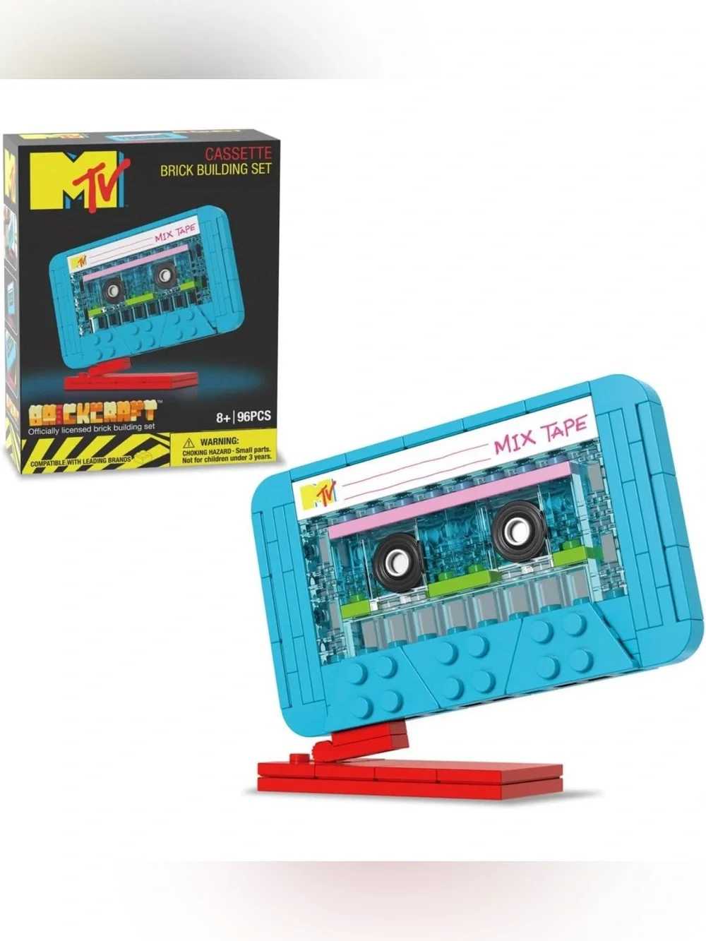 New MTV BRICKCRAFT Cassette Tape Building Brick Set - Retro Mix Tape 96 piece